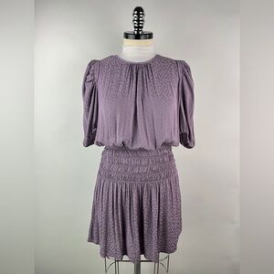 💚 3476. Lavender Short Sleeve Leopard Mini Dress